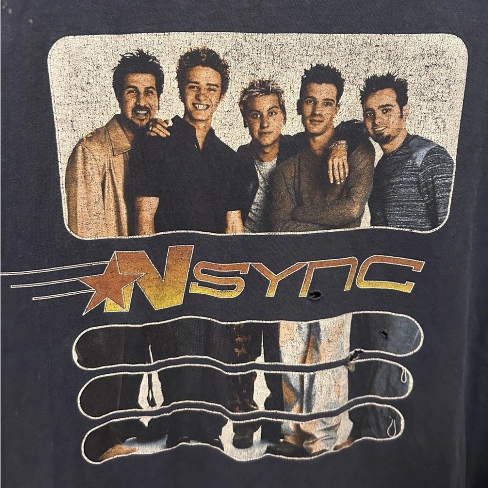 NSYNC VTG Y2K RARE❗️T Shirt Boy Band Tee Blue 2000s 90s Vintage Boy Band - Picture 3 of 16
